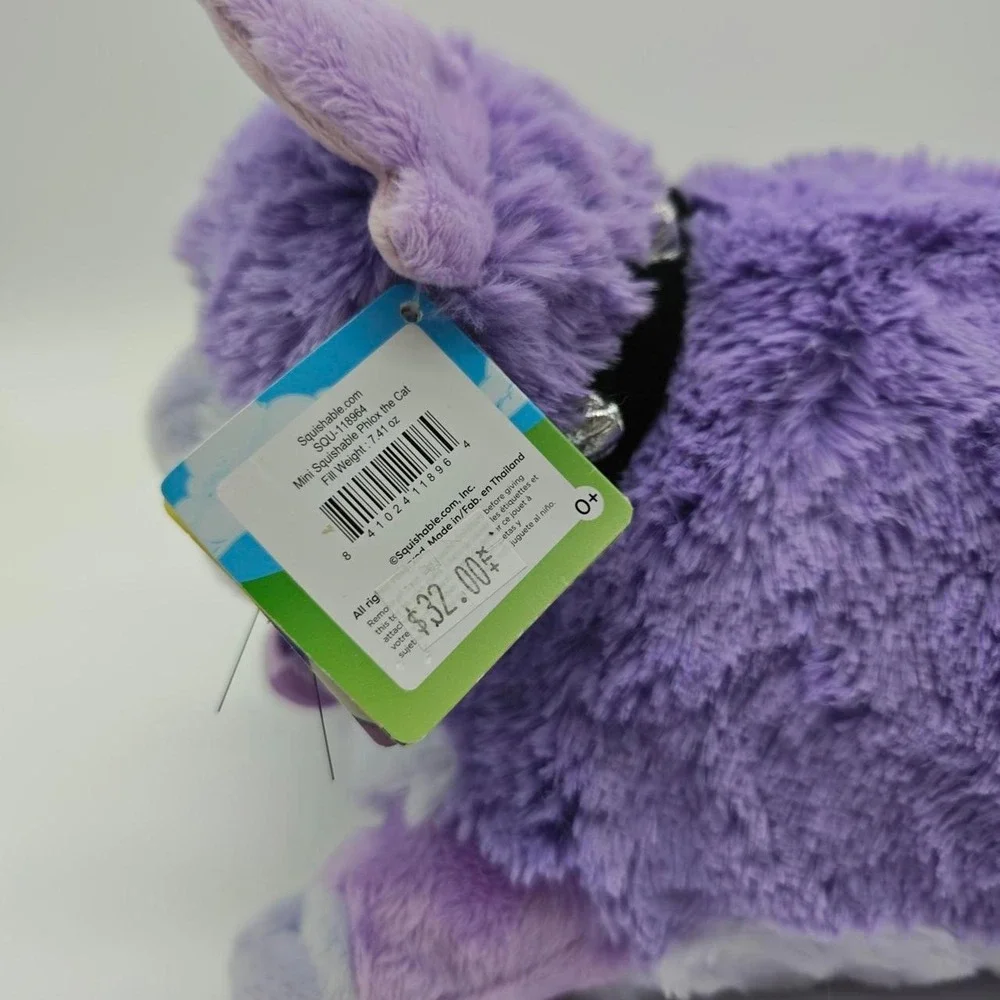 Squishable Phlox the Cat Mini Plush Purple Heterochromia Eyes SQU-118964 NWT